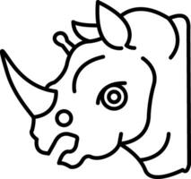 Rhinoceros Line Icon vector