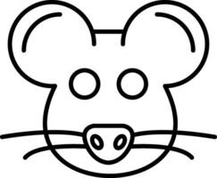 icono de línea del mouse vector