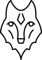 Wolf Line Icon vector