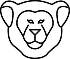 Lioness Line Icon vector