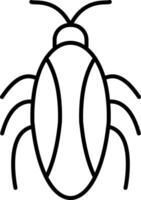 icono de línea de cucaracha vector