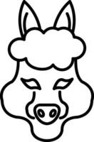 Alpaca Line Icon vector