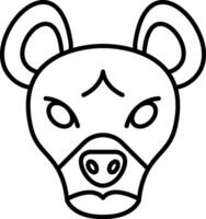 Hyena Line Icon vector