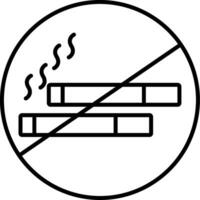 No Smoking Line Icon vector