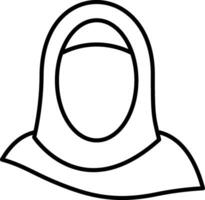 icono de línea hijab vector