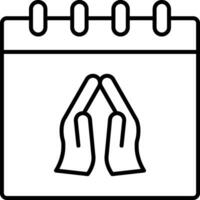 Praying Line Icon vector
