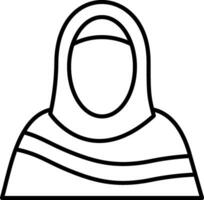 Moslem Woman Line Icon vector