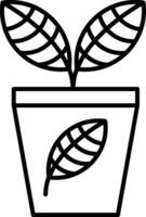 icono de línea de planta vector