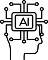 Artificial Intelligence Line Icon vector