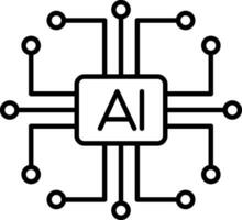 Artificial Intelligence Line Icon vector