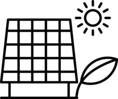 icono de línea de panel solar vector