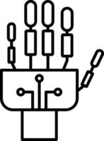 Robotics hand Line Icon vector