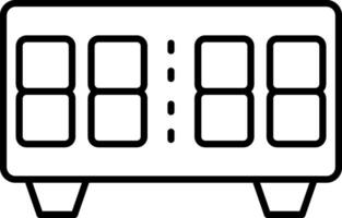 icono de línea de reloj digital vector