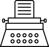 Typewriter Line Icon vector