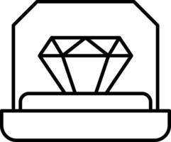 Engagement Ring Line Icon vector