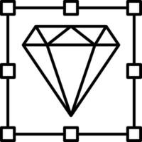 icono de línea de diamante vector