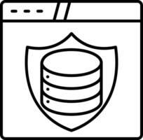 icono de línea de protección de datos vector