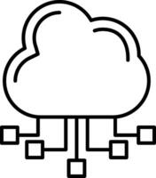 icono de línea de servidor en la nube vector