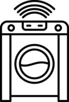 Smart Washing Machine Line Icon vector