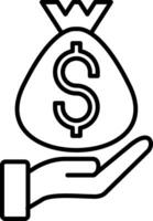 Money Bag Line Icon vector