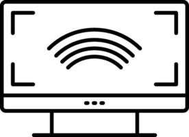 Smart Tv Line Icon vector
