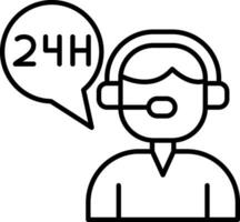 24 Hours Support Line Icon vector