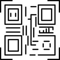 icono de línea de código qr vector