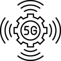 5g línea icono vector