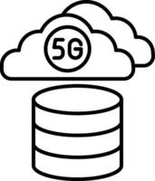 Cloud Database Line Icon vector