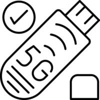 Usb Stick Line Icon vector