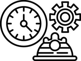 icono de línea de horas de trabajo vector