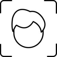 Face Scan Line Icon vector