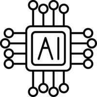 AI Line Icon vector