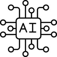 Ai Line Icon vector