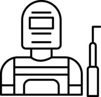 Welder Line Icon vector