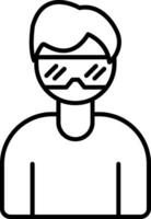 Virtual Glasses Line Icon vector