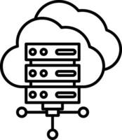 icono de línea de computación en la nube vector