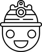 Helmet Line Icon vector