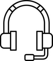 icono de línea de auriculares vector