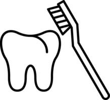 Toothbrush Line Icon vector