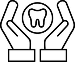 Dental Care Line Icon vector