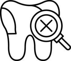 Unhealthy Tooth Line Icon vector