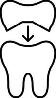 Tooth Cap Line Icon vector