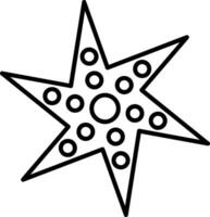 icono de línea de estrella de mar vector