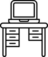 Office Desk Line Icon vector