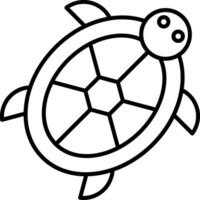 icono de línea de tortuga vector