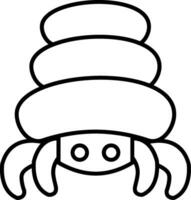 Hermit Crab Line Icon vector