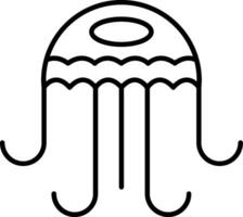 Jellyfish Line Icon vector