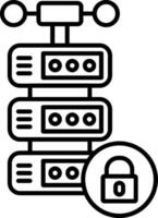 Server Line Icon vector