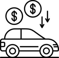 Car Loan Line Icon vector